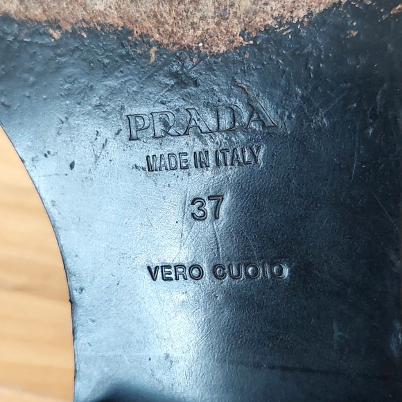 Prada Cream Patent Leather Loafers - Picture 14 of 16